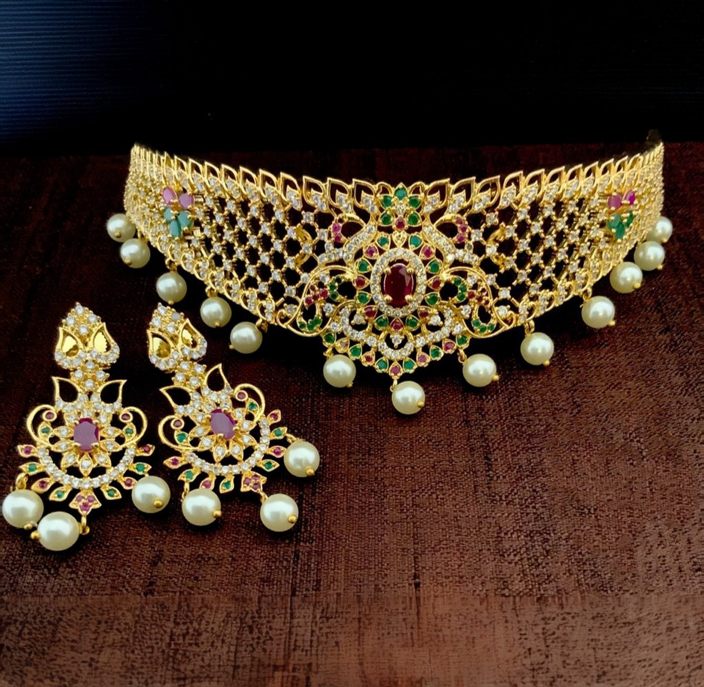 Apsara American Diamond AD Choker Set