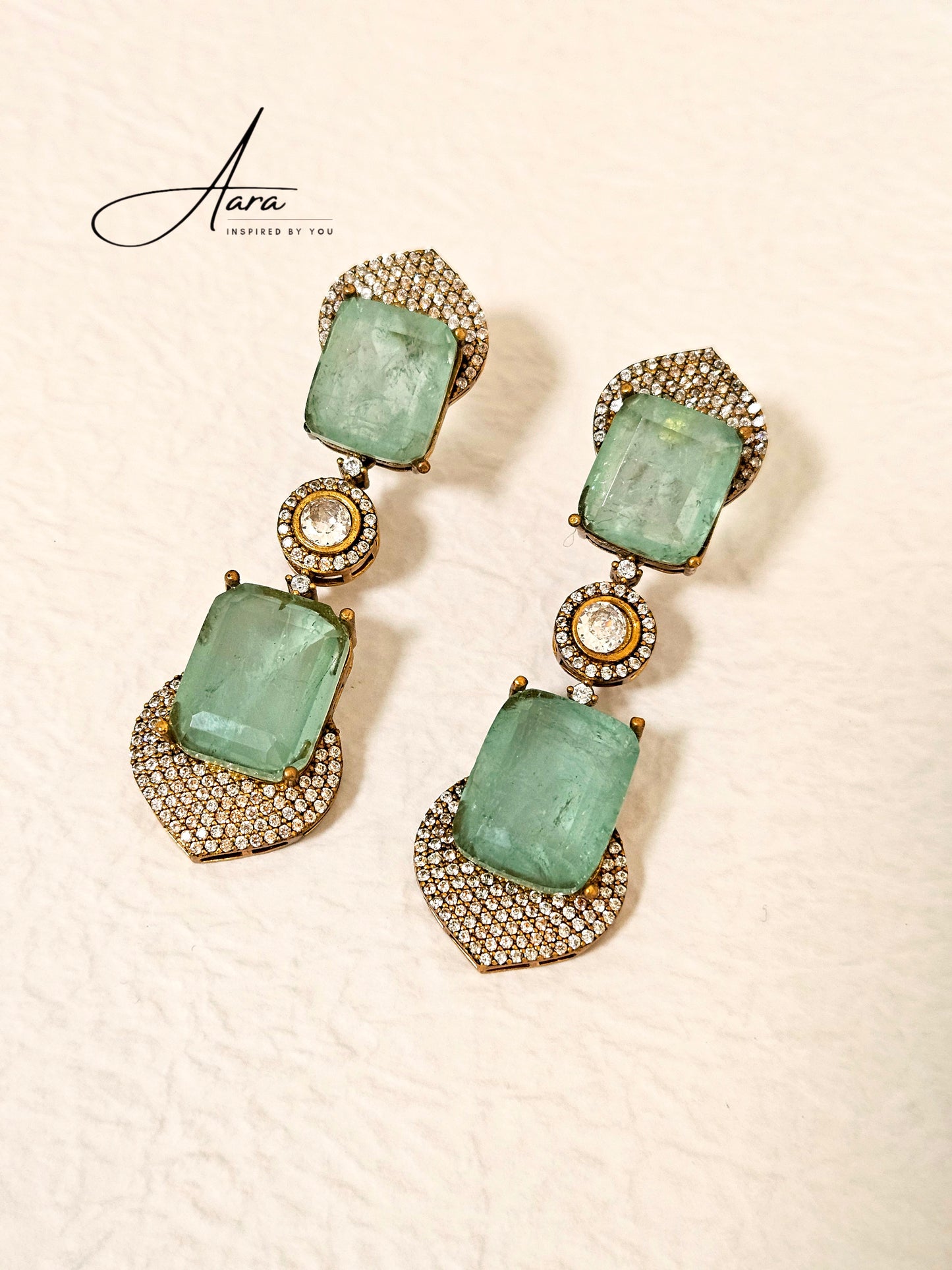 Doublet Stone Indowestern Earrings Danglers