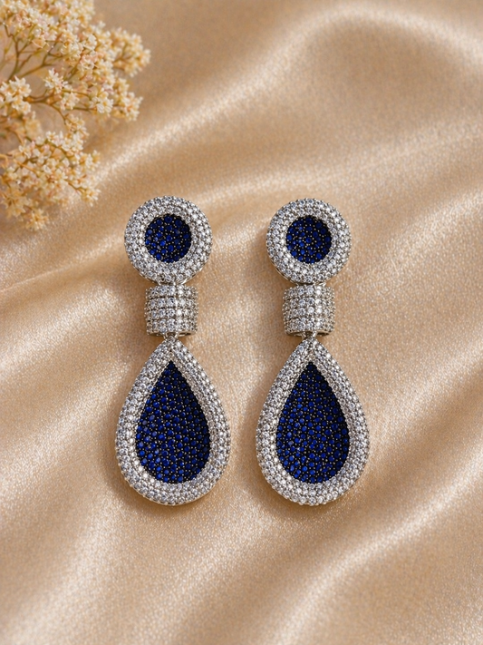 Blue Partywear Earrings DUbai Fashion
