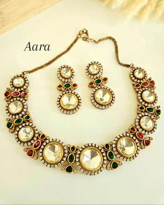 Premium Polki Kundan Choker Necklace Set